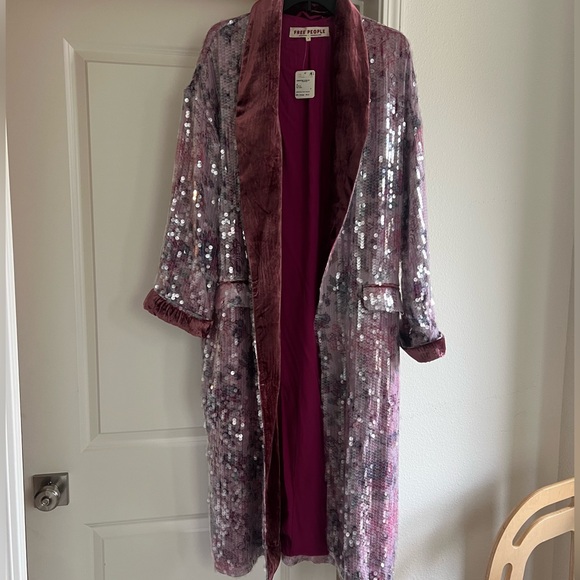 FREE PEOPLE velvet and sequin duster - Picture 1 of 8